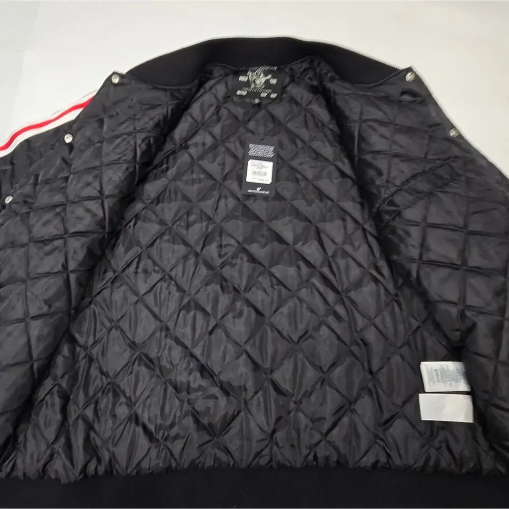 True Religion Racing Bomber Jacket in Jet Black